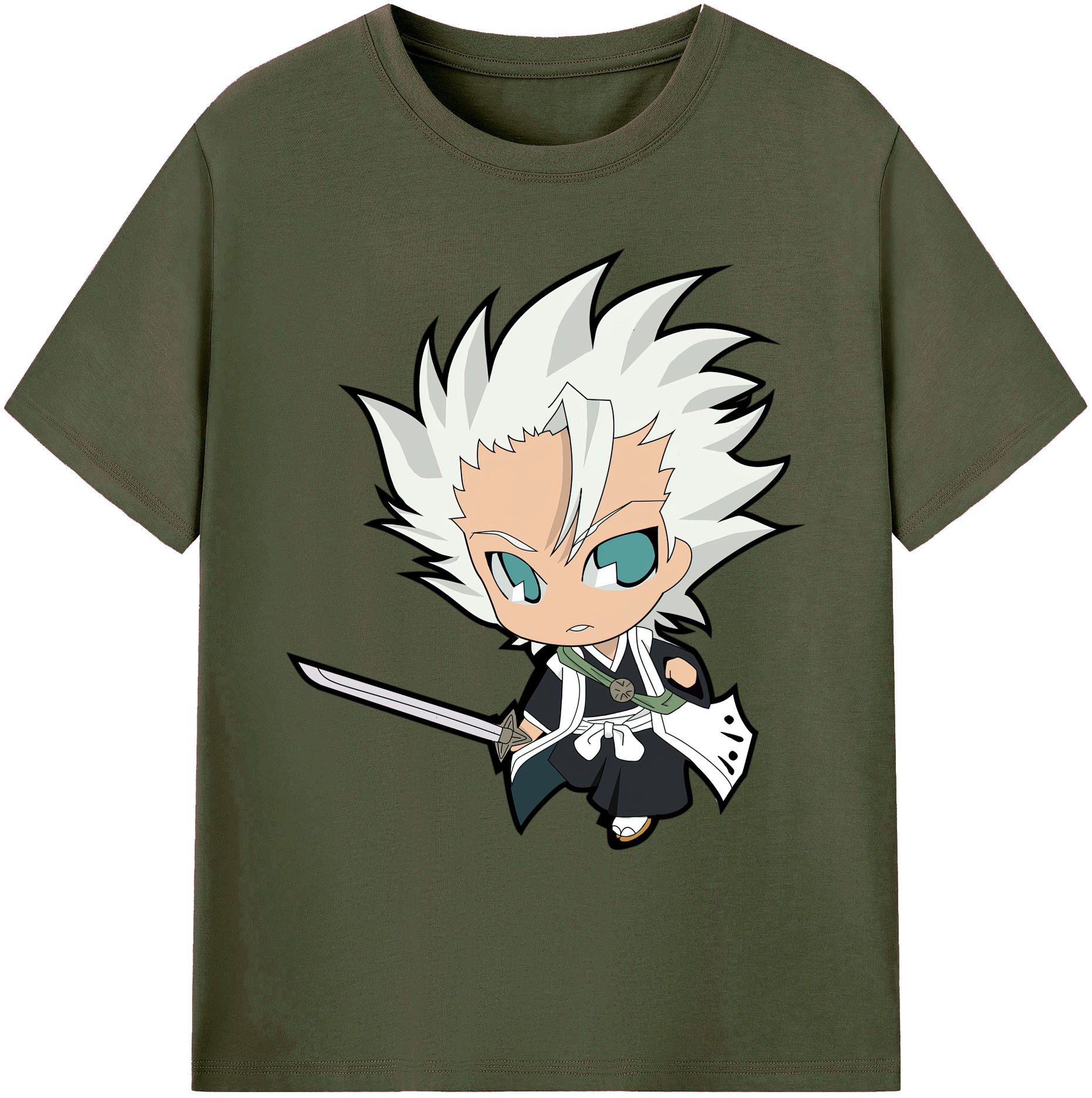 （画像用） ブリーチ 日番谷冬獅郎（ひつがや とうしろう） BLEACH Hitsugaya Toushirou 綿100％ メンズ半袖Tシャツ｜肌触りやわらか＆通気性